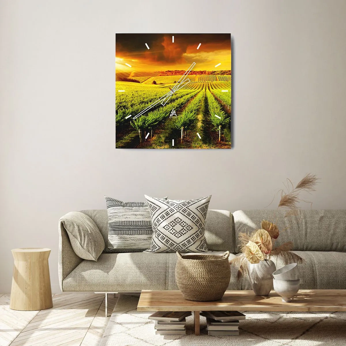 Wall clock - Clock on glass - Under Australian Sun - 30x30 cm