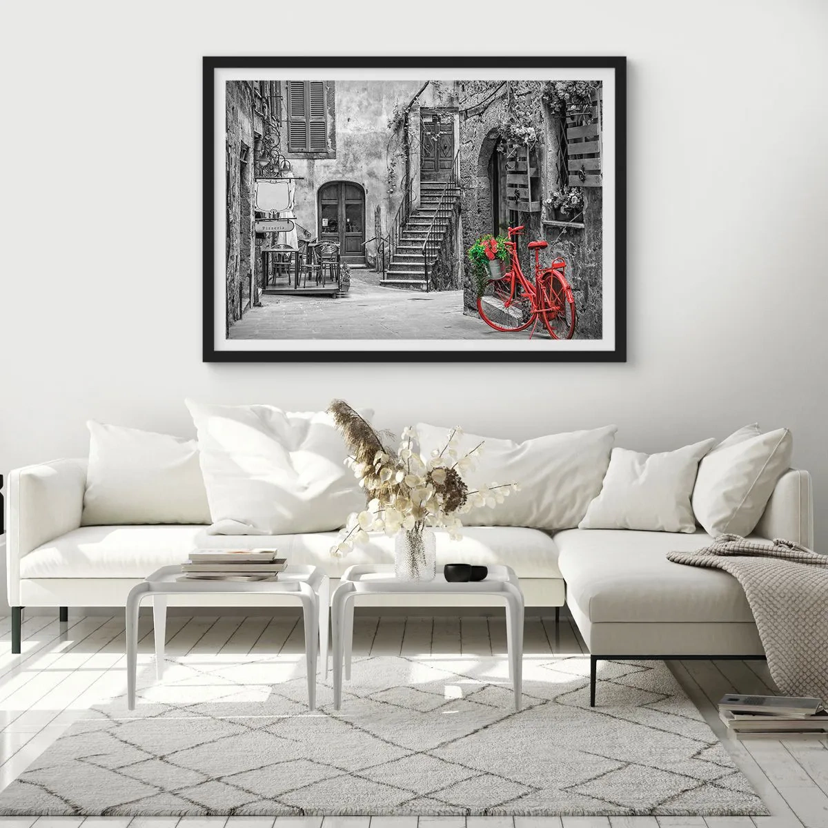 Poster in black frame - Tuscan Alley - 70x50 cm