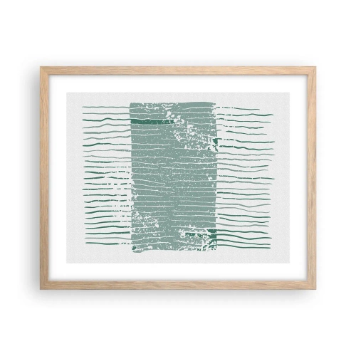 Poster in light oak frame - Sea Abstract - 50x40 cm