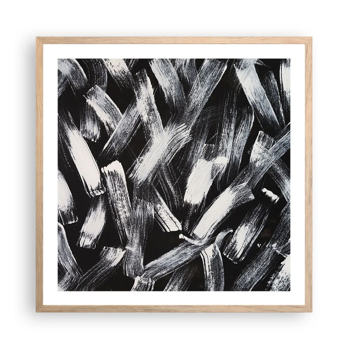 Poster in light oak frame - Abstract in Industrial Spirit - 60x60 cm