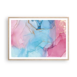 Poster in light oak frame - Encounter and Permeation - 100x70 cm