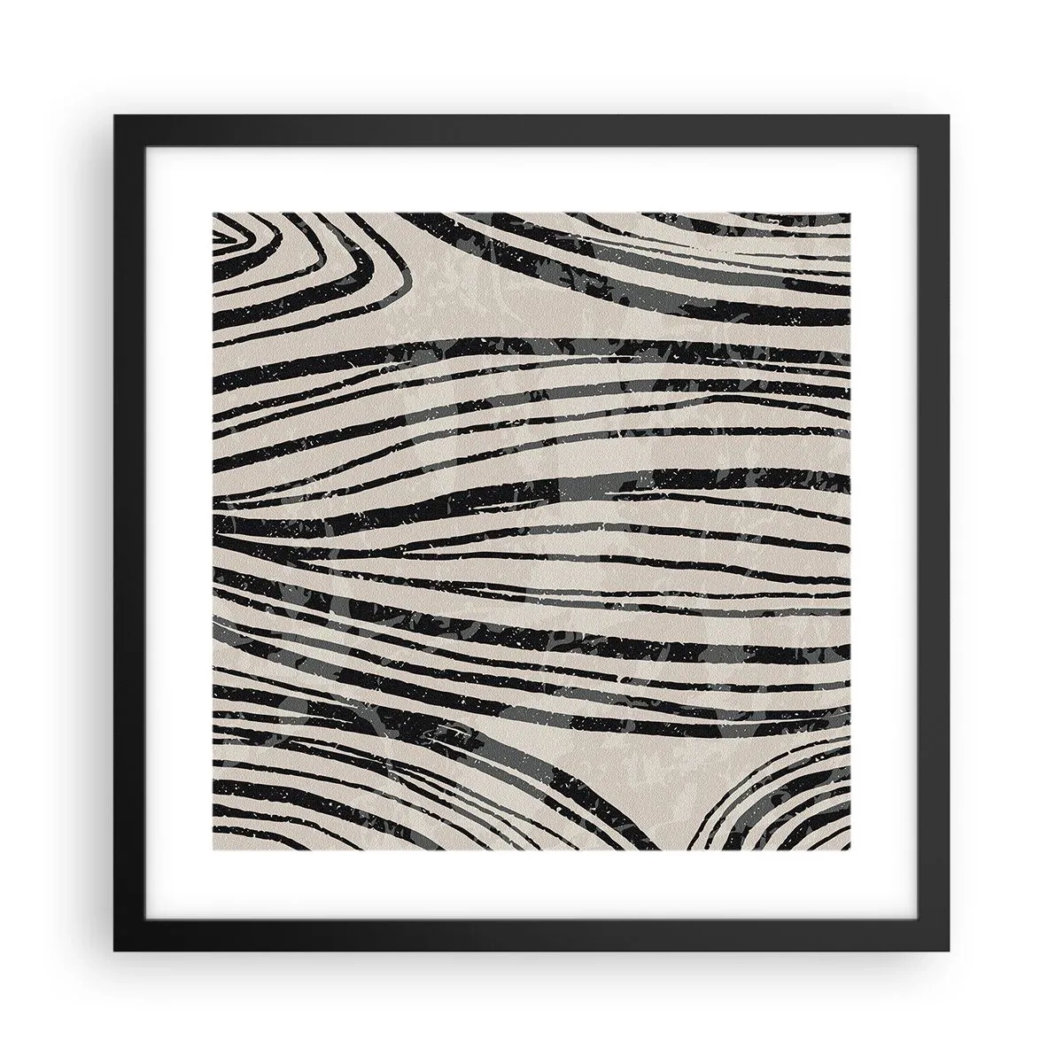 Poster in black frame - Spillover of Lines - 40x40 cm
