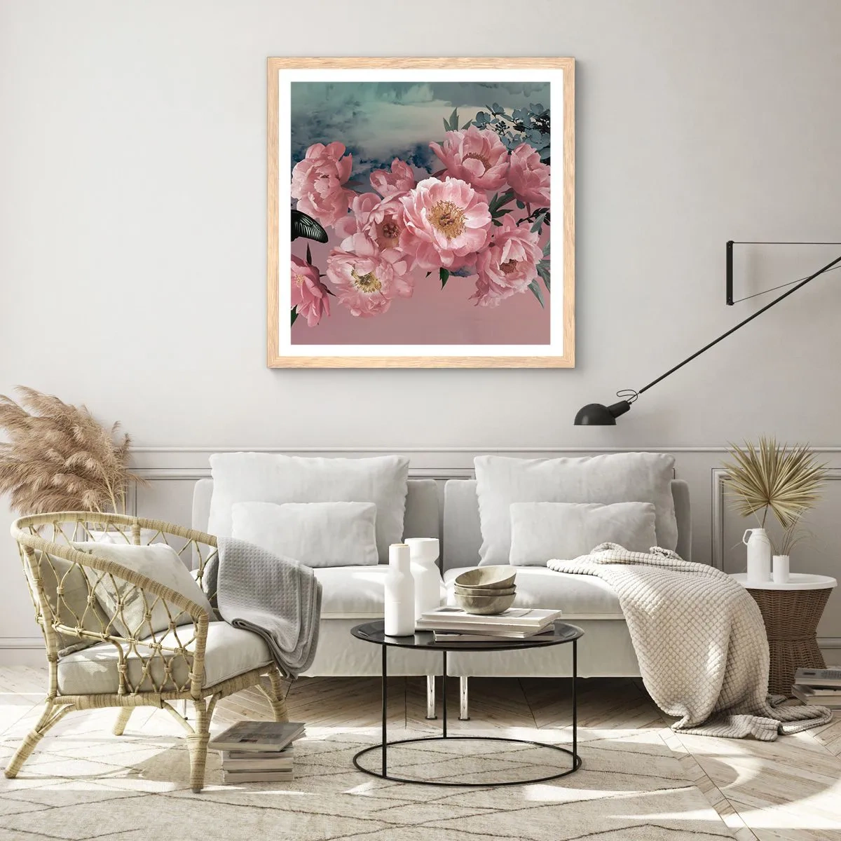 Poster in light oak frame - Peak of Romanticism - 60x60 cm