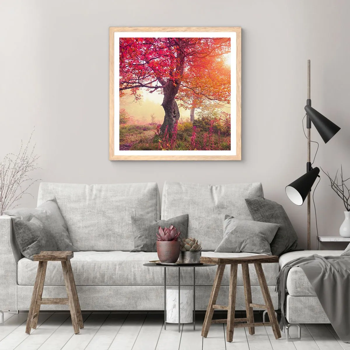 Poster in light oak frame - In Full Bloom - 30x30 cm