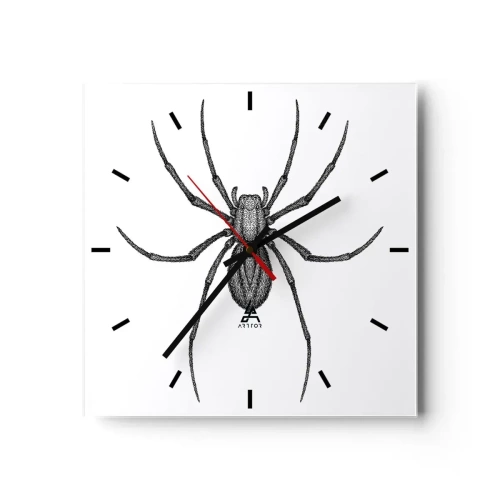 Wall clock - Clock on glass - Disturbing Precision - 40x40 cm