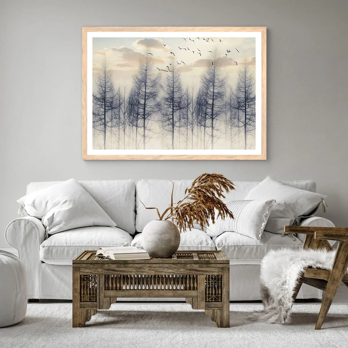 Poster in light oak frame - Spirits of the Forest - 91x61 cm