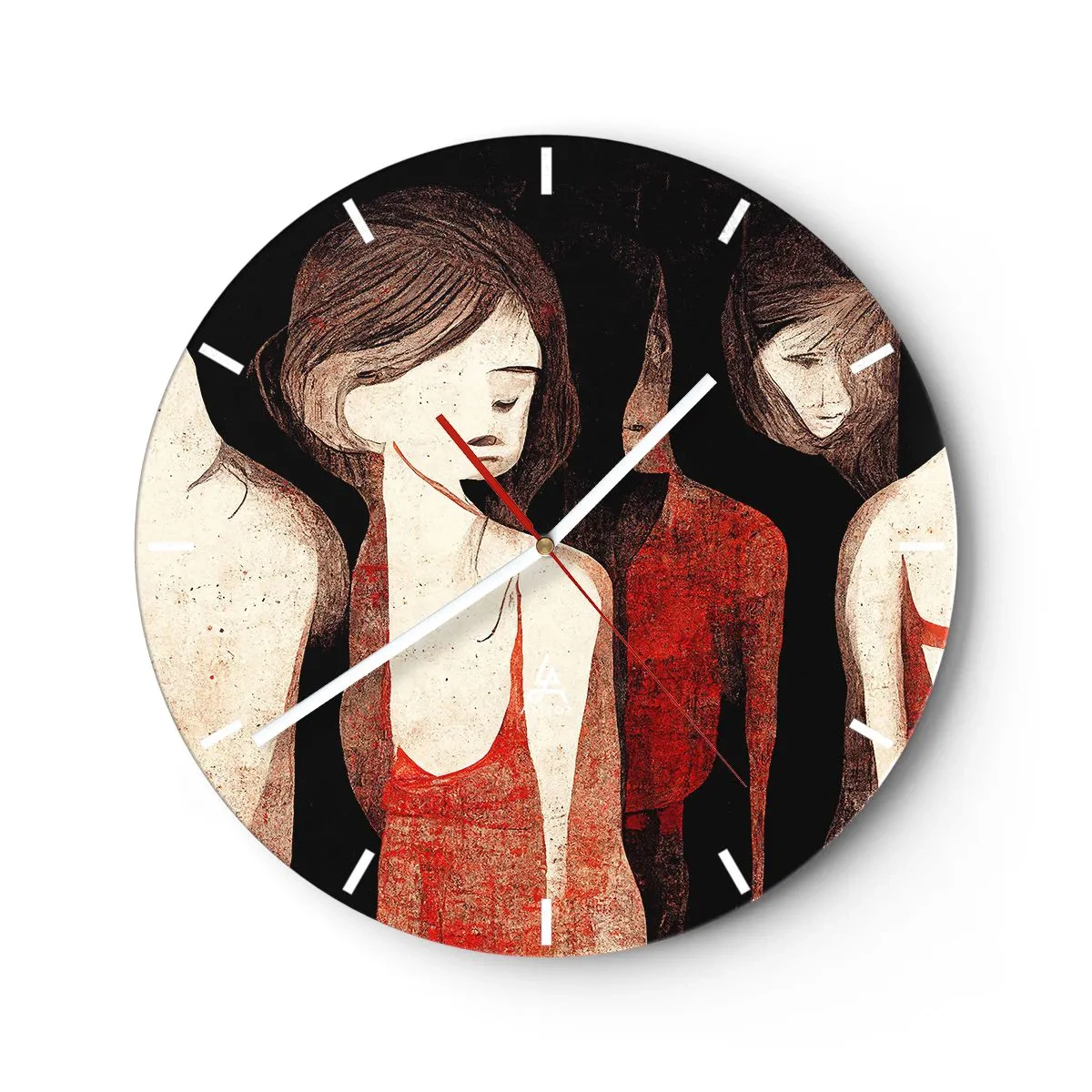 Wall clock - Clock on glass - Madonnas from Darkness - 40x40 cm