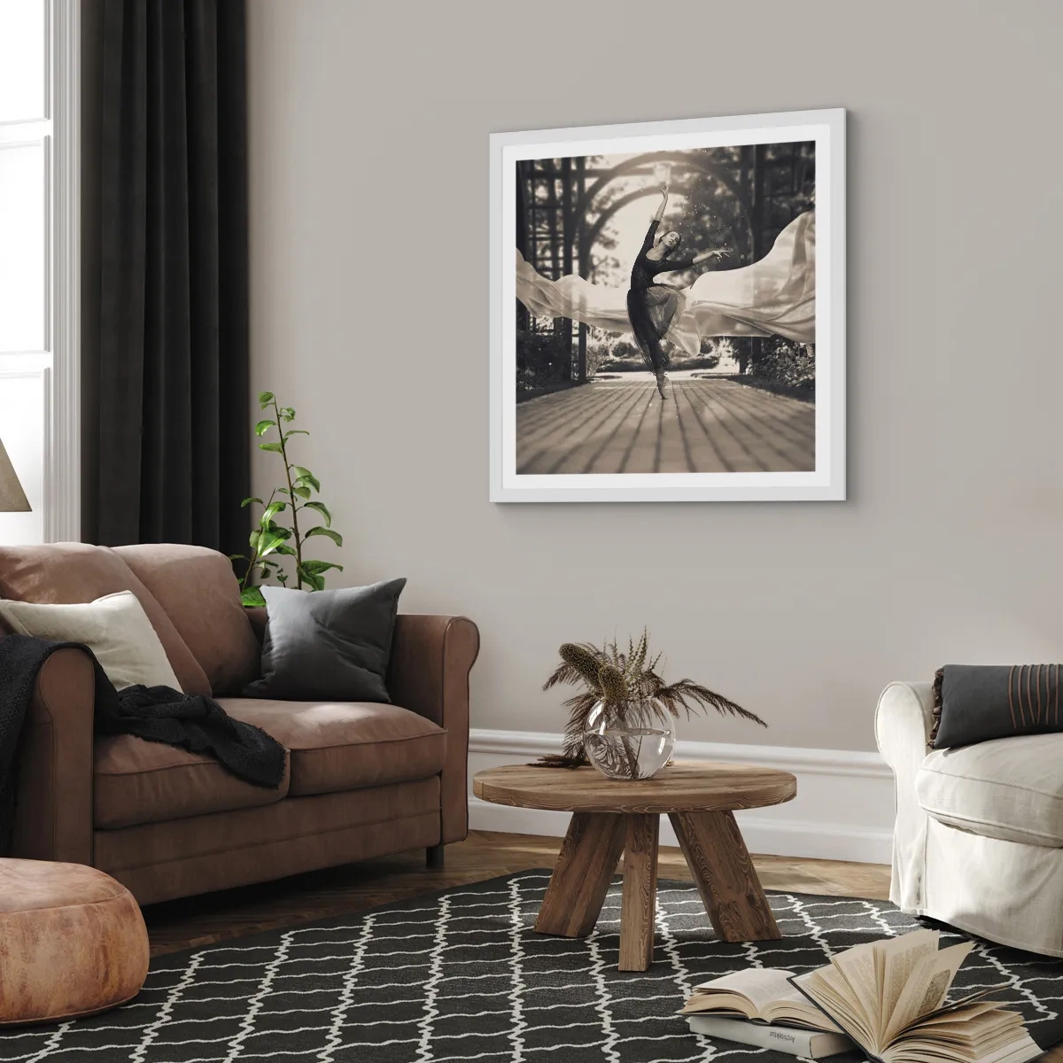 Poster in white frmae - Dance of the Garden Spirit - 40x40 cm