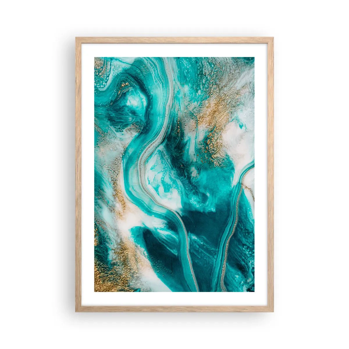 Poster in light oak frame - River of Gold - 50x70 cm
