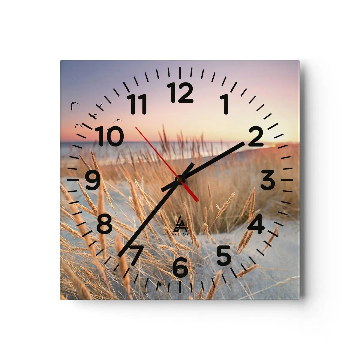 Wall clock - Clock on glass - Baltic Lullaby - 40x40 cm