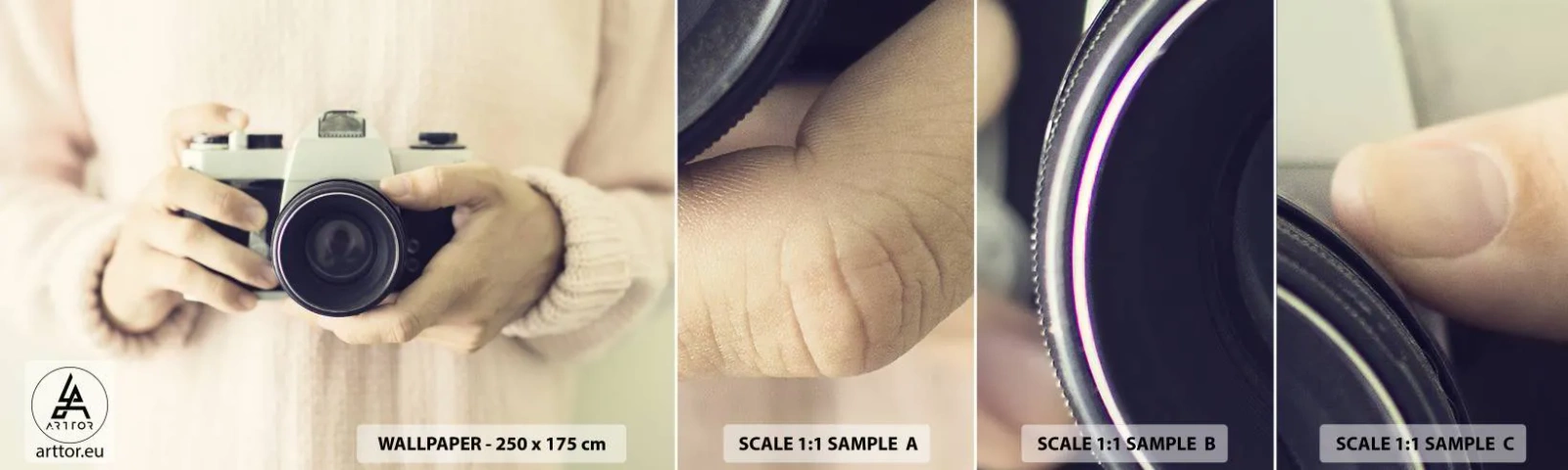 Photo Wallpaper Sample Standard Eco - To Know More… - Camera, Vintage, Photography - 100x30 cm