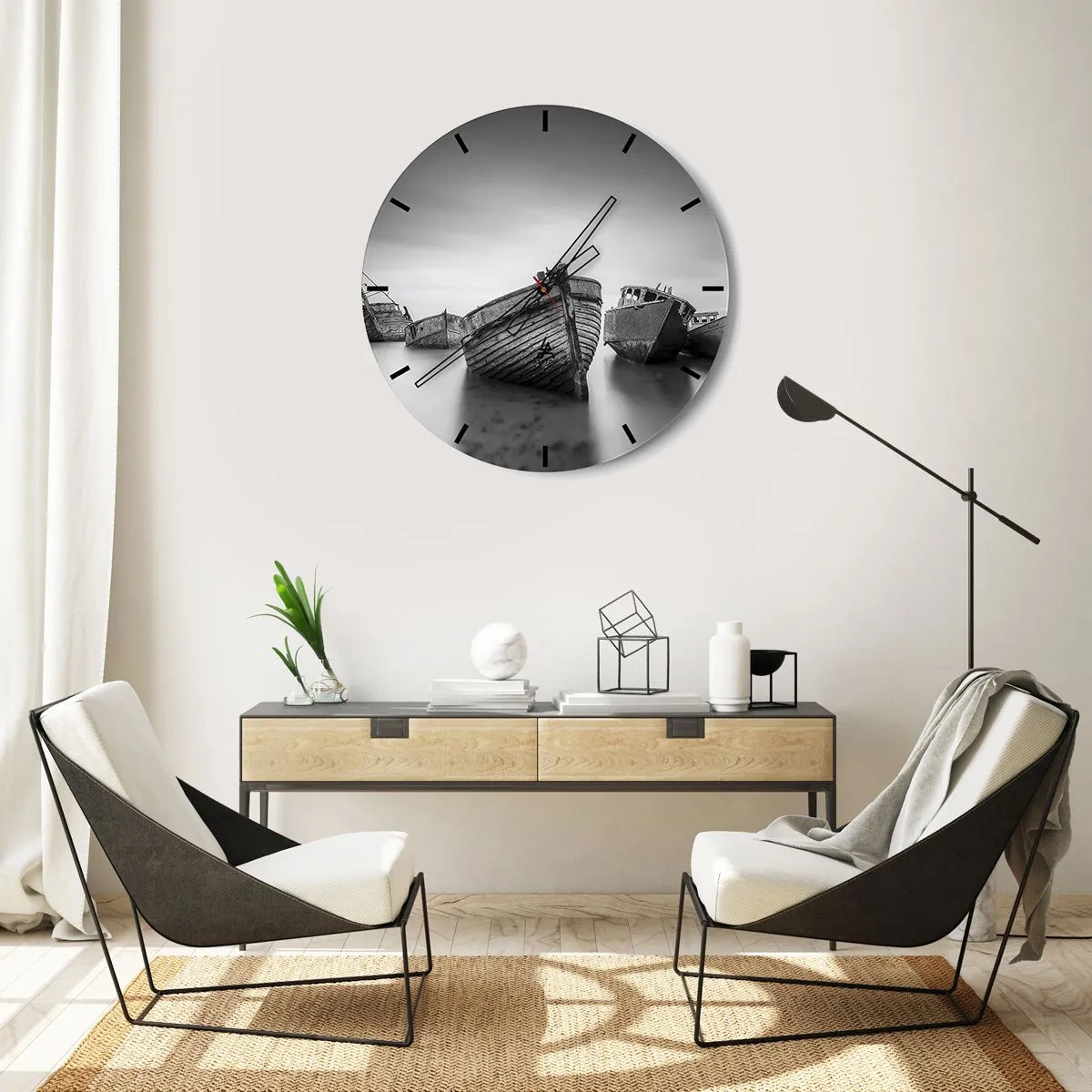 Wall clock - Clock on glass - Now Only a Memory - 40x40 cm