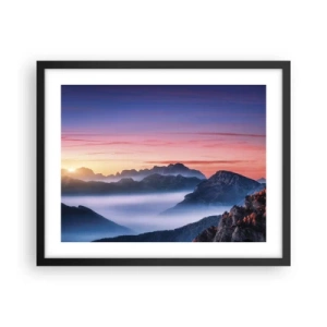 Poster in black frame - Over the Valleys - 50x40 cm