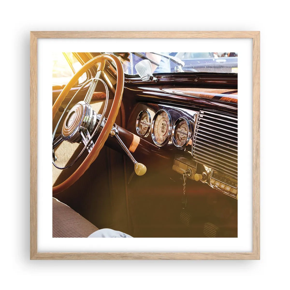 Poster in light oak frame - Breath of Luxury form the Past - 50x50 cm