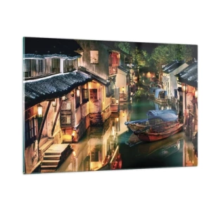 Glass picture - Evening on a Chinese Street - 120x80 cm