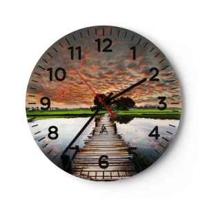 Wall clock - Clock on glass - Spread Your Arms and Breathe - 40x40 cm