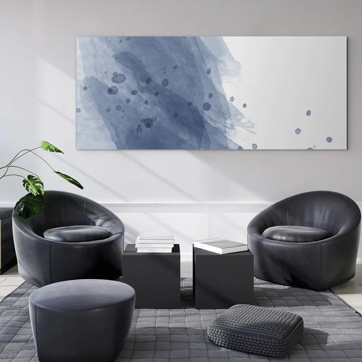 Glass picture - Blue Tulle - 120x50 cm