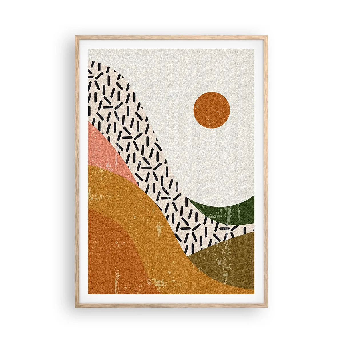 Poster in light oak frame - Sunny Abstract - 70x100 cm