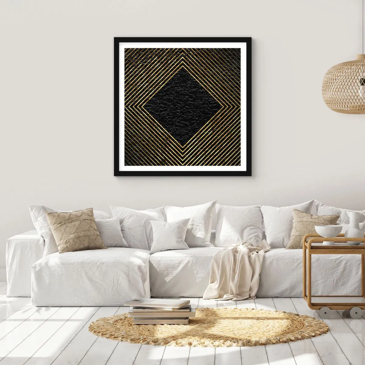 Poster in black frame - Geometry Glamour Style - 40x40 cm