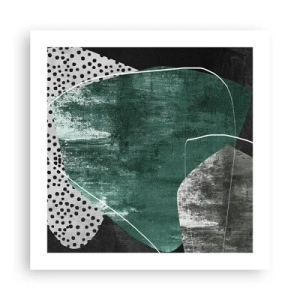 Poster - Colourful Abstract with a Golden Petal - 50x50 cm