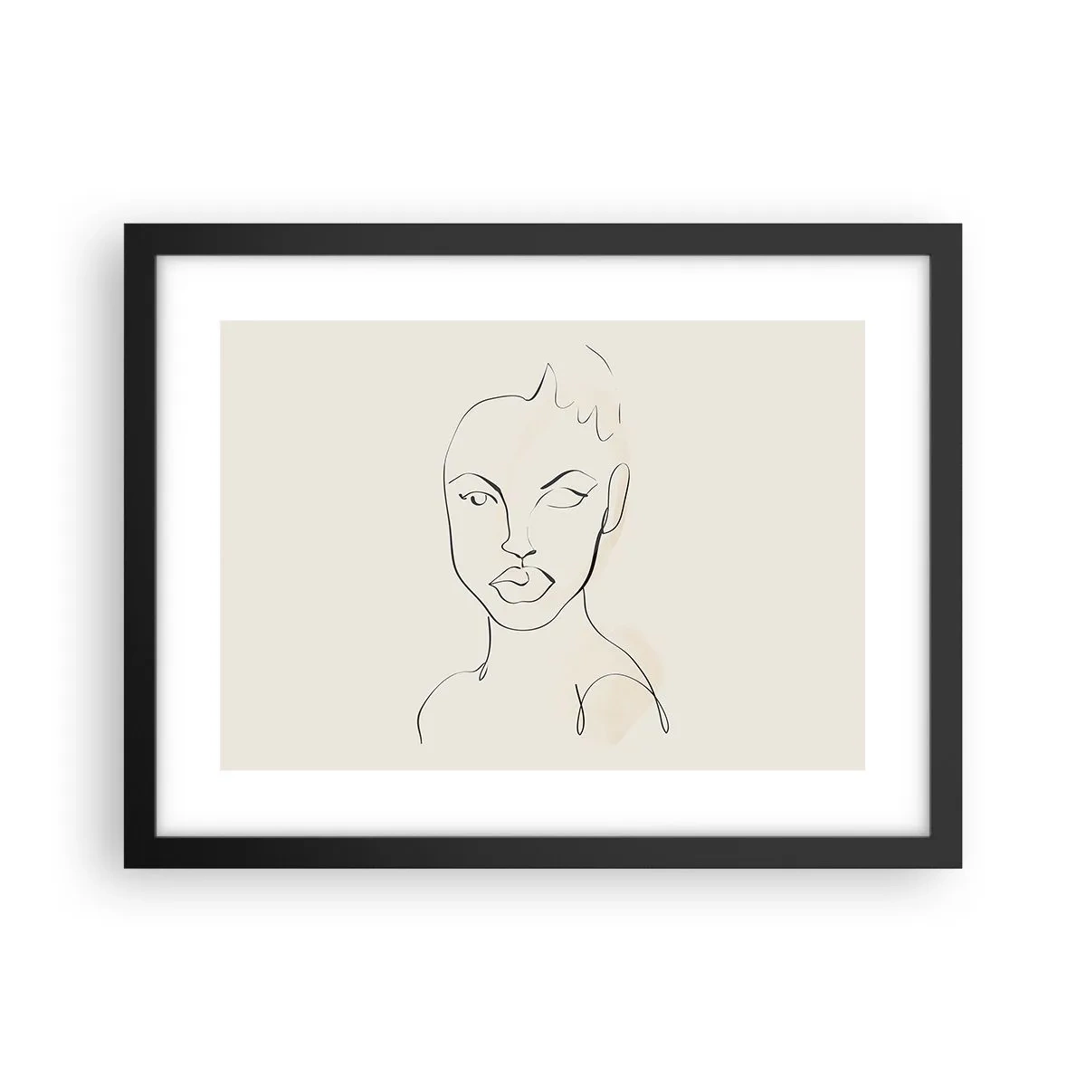Poster in black frame - Outline of Sensuality - 40x30 cm