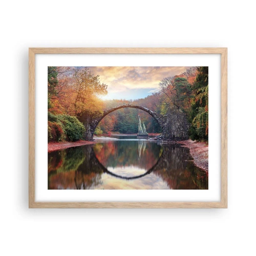 Poster in light oak frame - On the Other Side of a Mirror - 50x40 cm