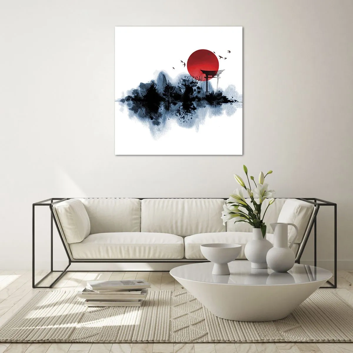 Glass picture - Japanese View - 30x30 cm
