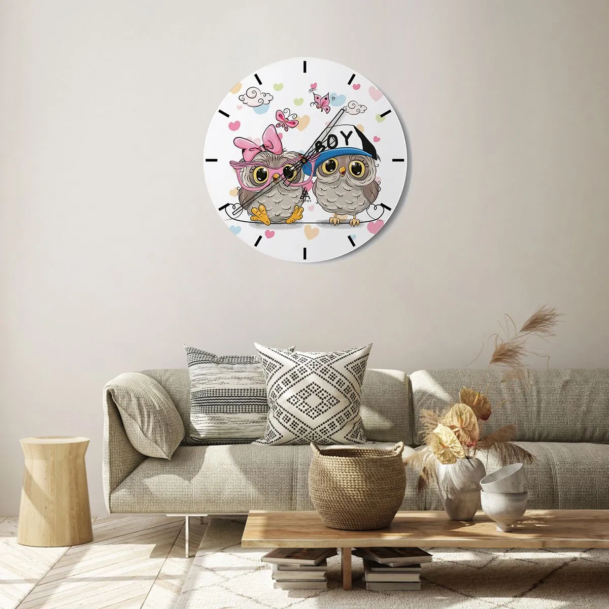 Wall clock - Clock on glass - Let's Keep in Love! - 30x30 cm