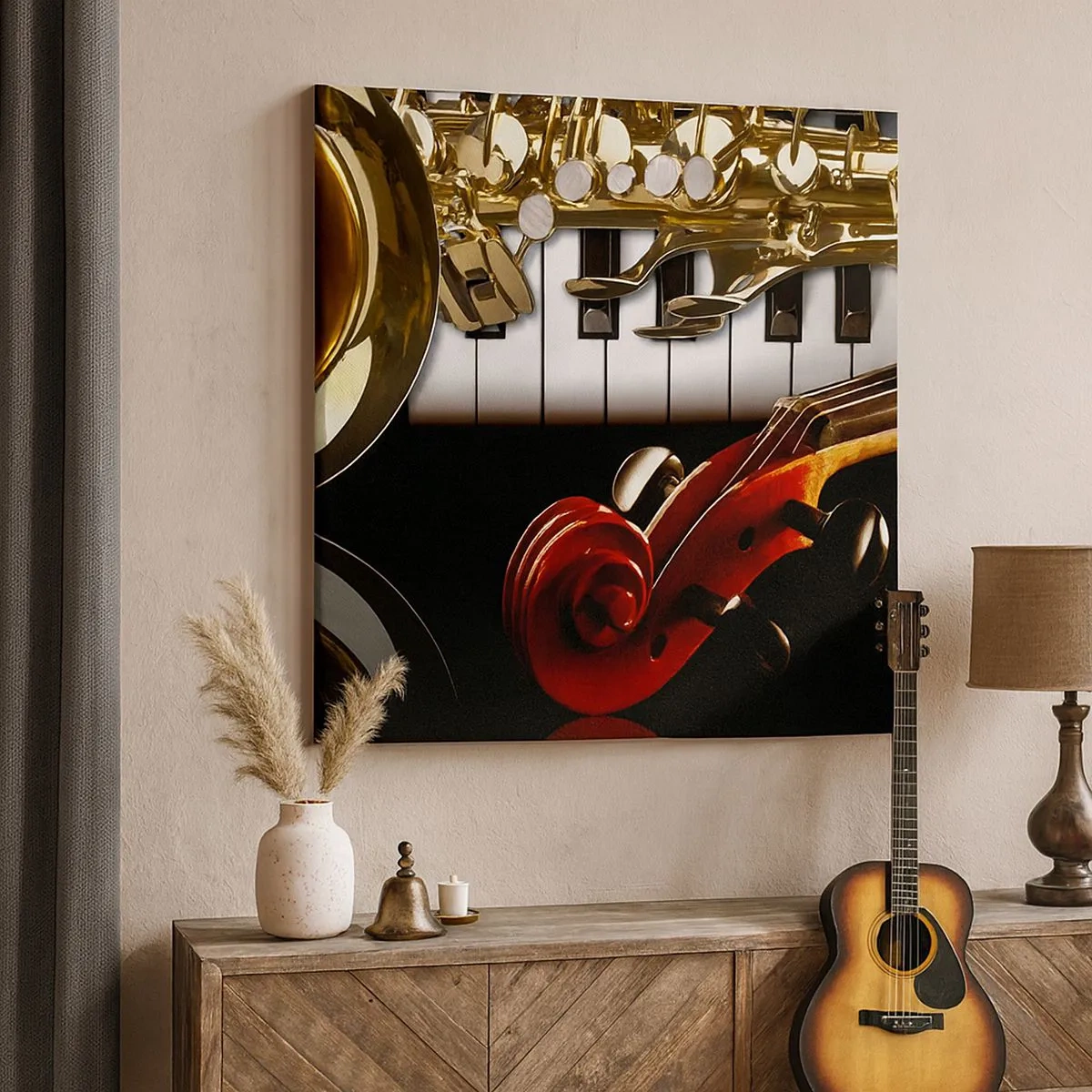 Canvas picture - Tin, Wood and Ivory - 30x30 cm