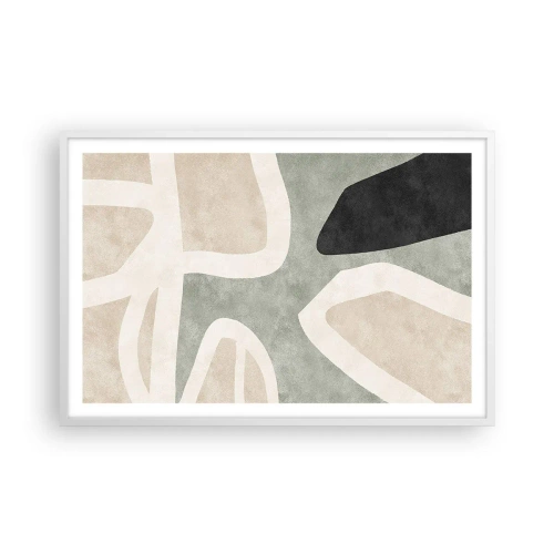 Poster in white frmae - Composition with a Black Motif - 91x61 cm