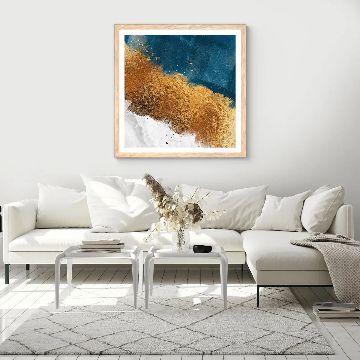Poster in light oak frame - Colours of Summer - 60x60 cm