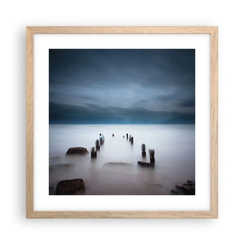 Poster in light oak frame - Pensive Lake - 40x40 cm