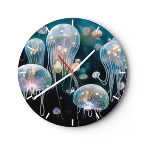 Wall clock - Clock on glass - Underwater Ball - 40x40 cm