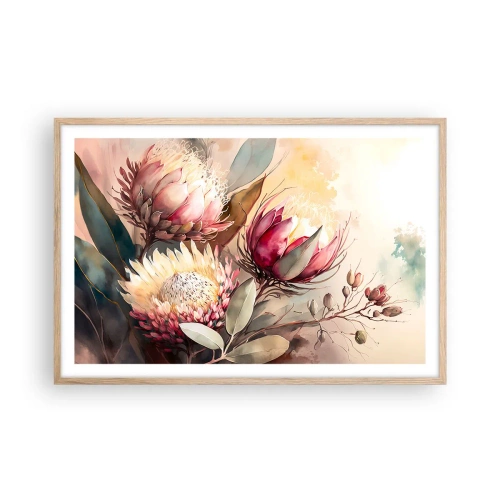 Poster in light oak frame - Profile and En Face - 91x61 cm