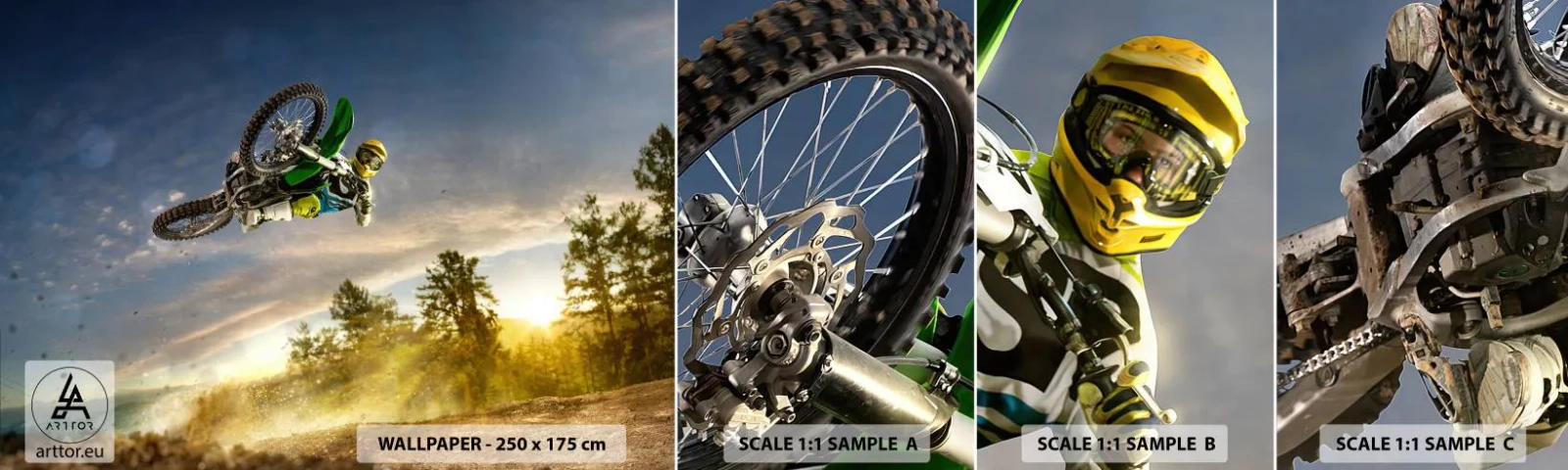 Photo Wallpaper Sample Standard Eco - Turn on Emotions! - Sport, Motorbike, Motocross - 100x30 cm