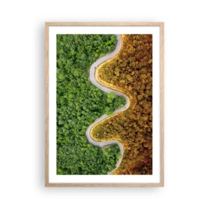 Poster in light oak frame - Borders and Breakthroughs - 50x70 cm