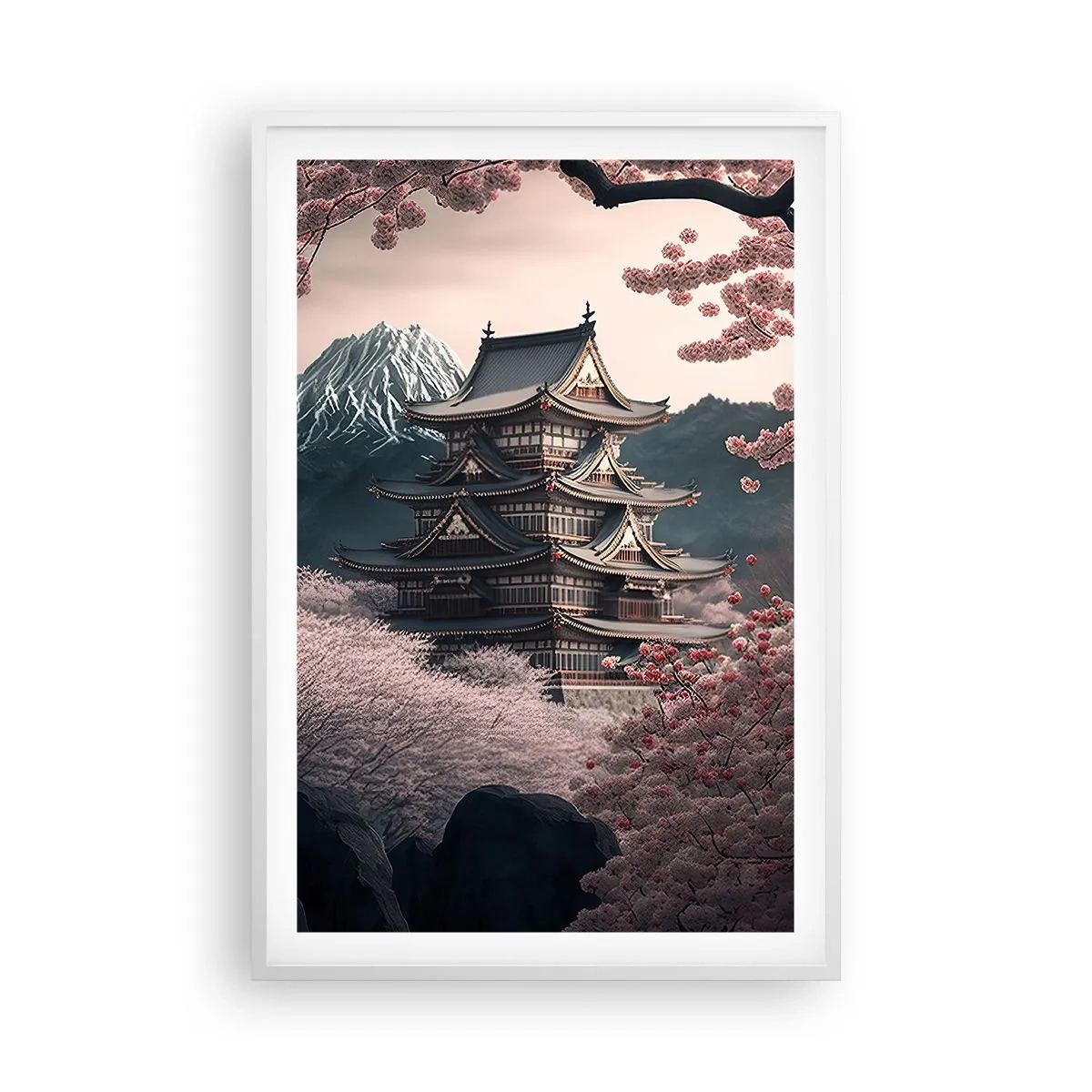 Poster in white frmae - Land of Cherry Blossoms - 61x91 cm