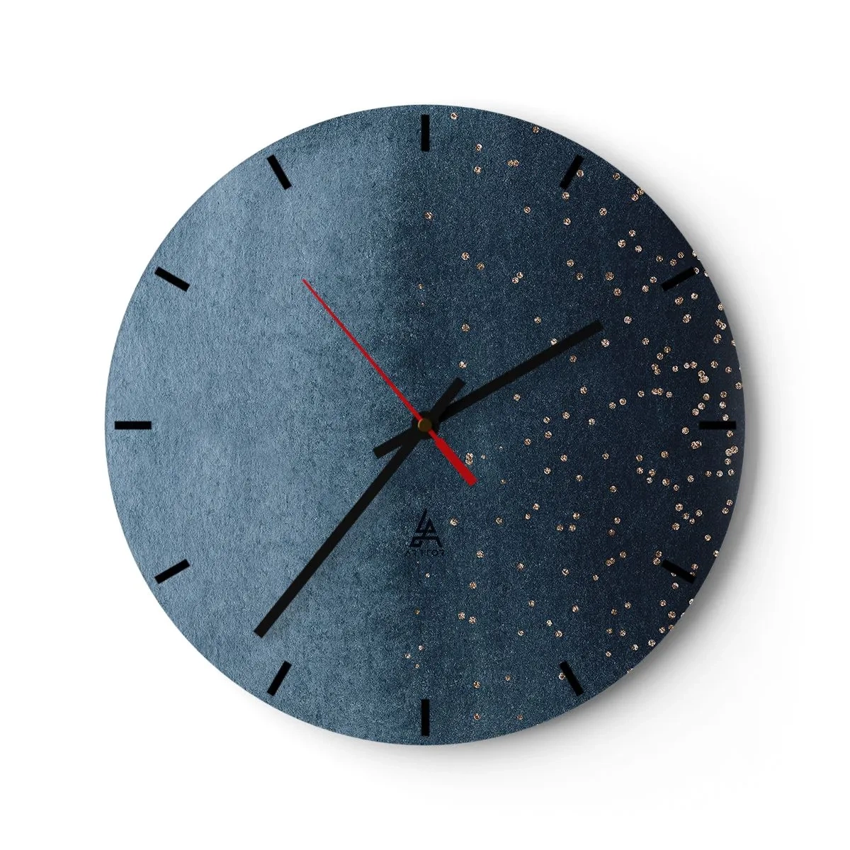 Wall clock - Clock on glass - Composition - Blue Phases - 40x40 cm