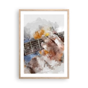 Poster in light oak frame - Poetry Between Strings - 50x70 cm