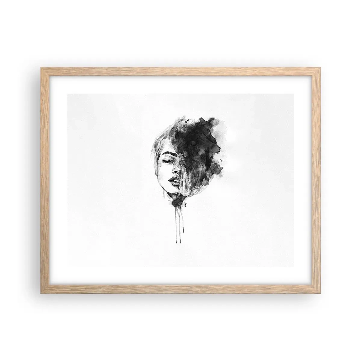 Poster in light oak frame - What Does a Girl Dream about? - 50x40 cm