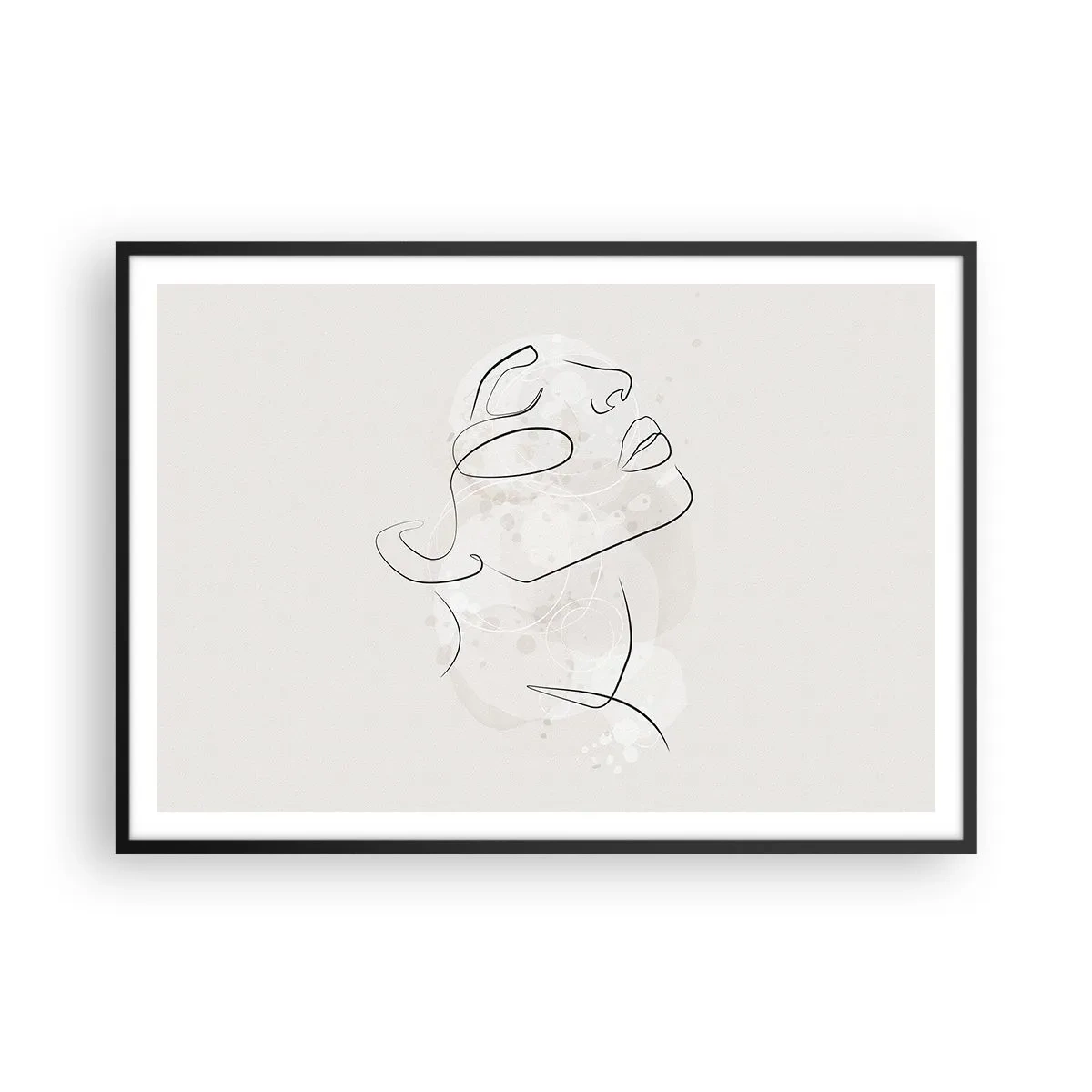 Poster in black frame - Outline of Happiness - 100x70 cm
