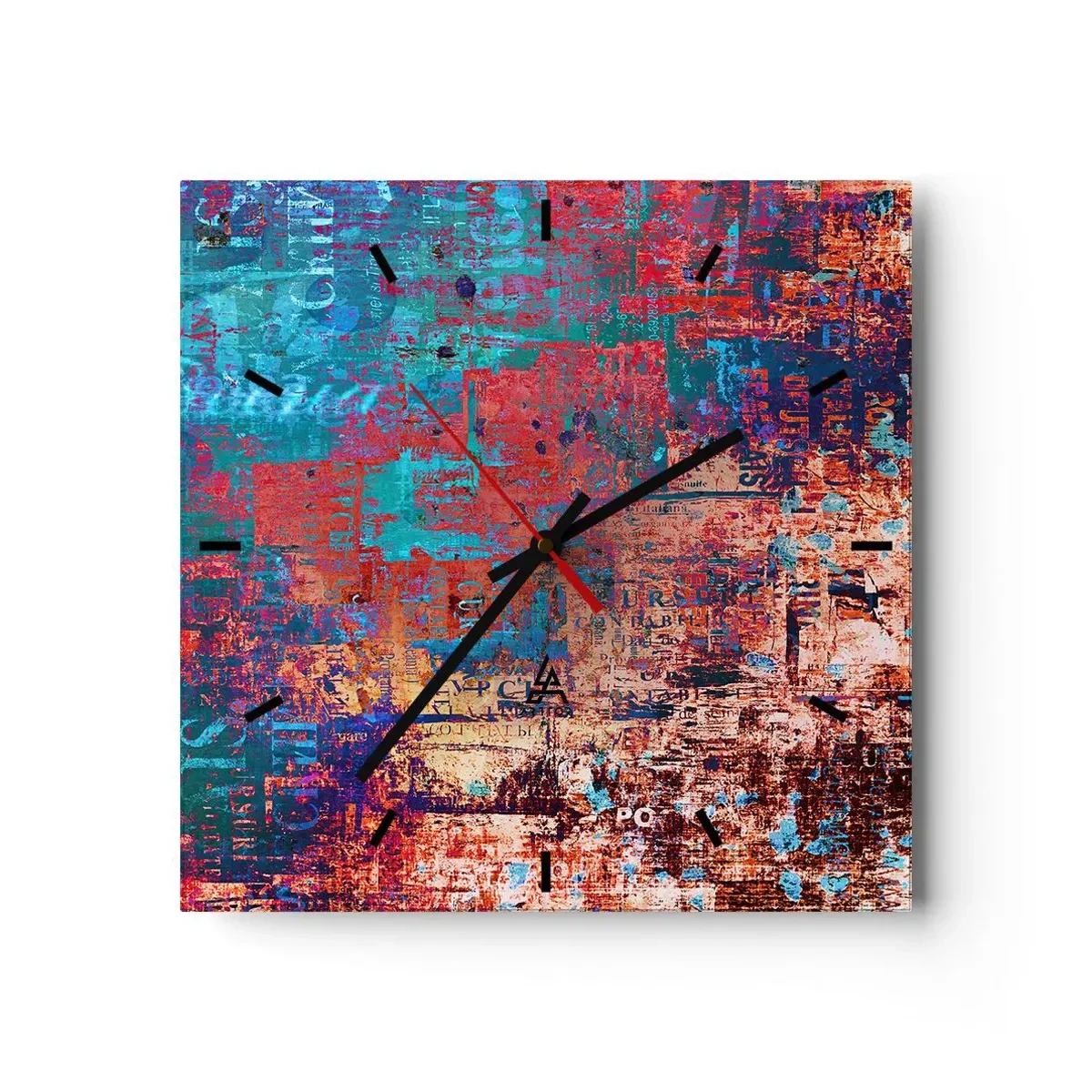 Wall clock - Clock on glass - Memory and Oblivion - 30x30 cm