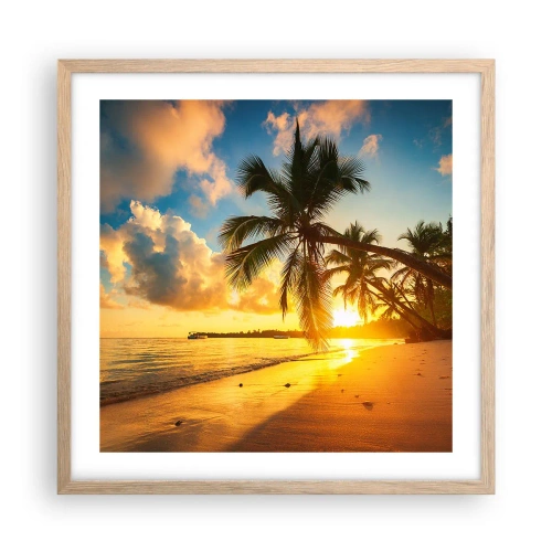 Poster in light oak frame - Caribbean Dream - 50x50 cm