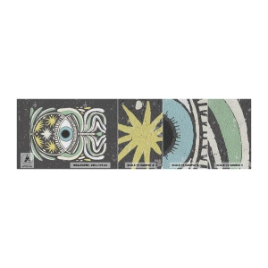 Photo Wallpaper Sample Premium Sand - Tribal Rituals - Boho, Eye, Pastel - 100x30 cm