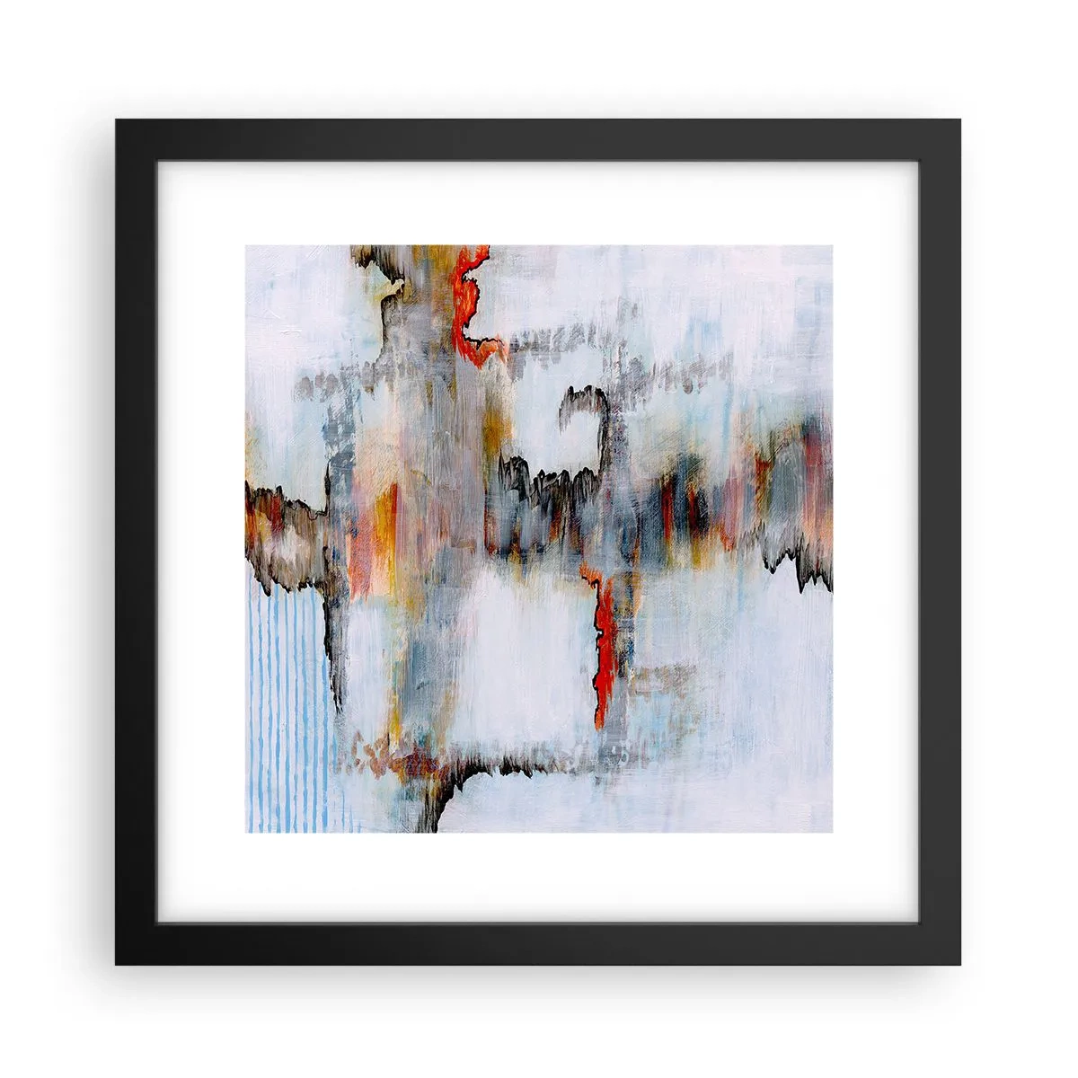 Poster in black frame - With a Stick on Water - 30x30 cm