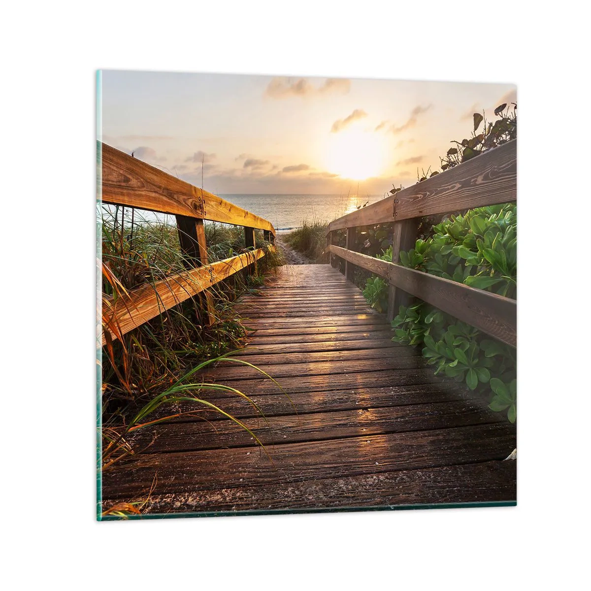 Glass picture - Straigh to the Shore - 50x50 cm