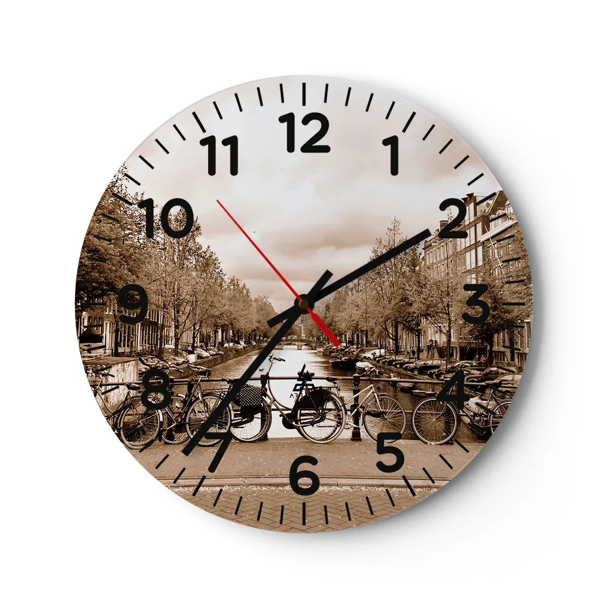 Wall clock - Clock on glass - Dutch Atmosphere - 40x40 cm