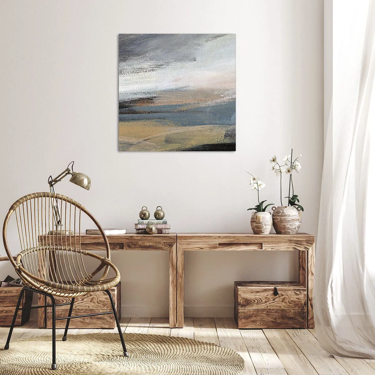 Canvas picture - Abstract: Northern Landscsape - 40x40 cm