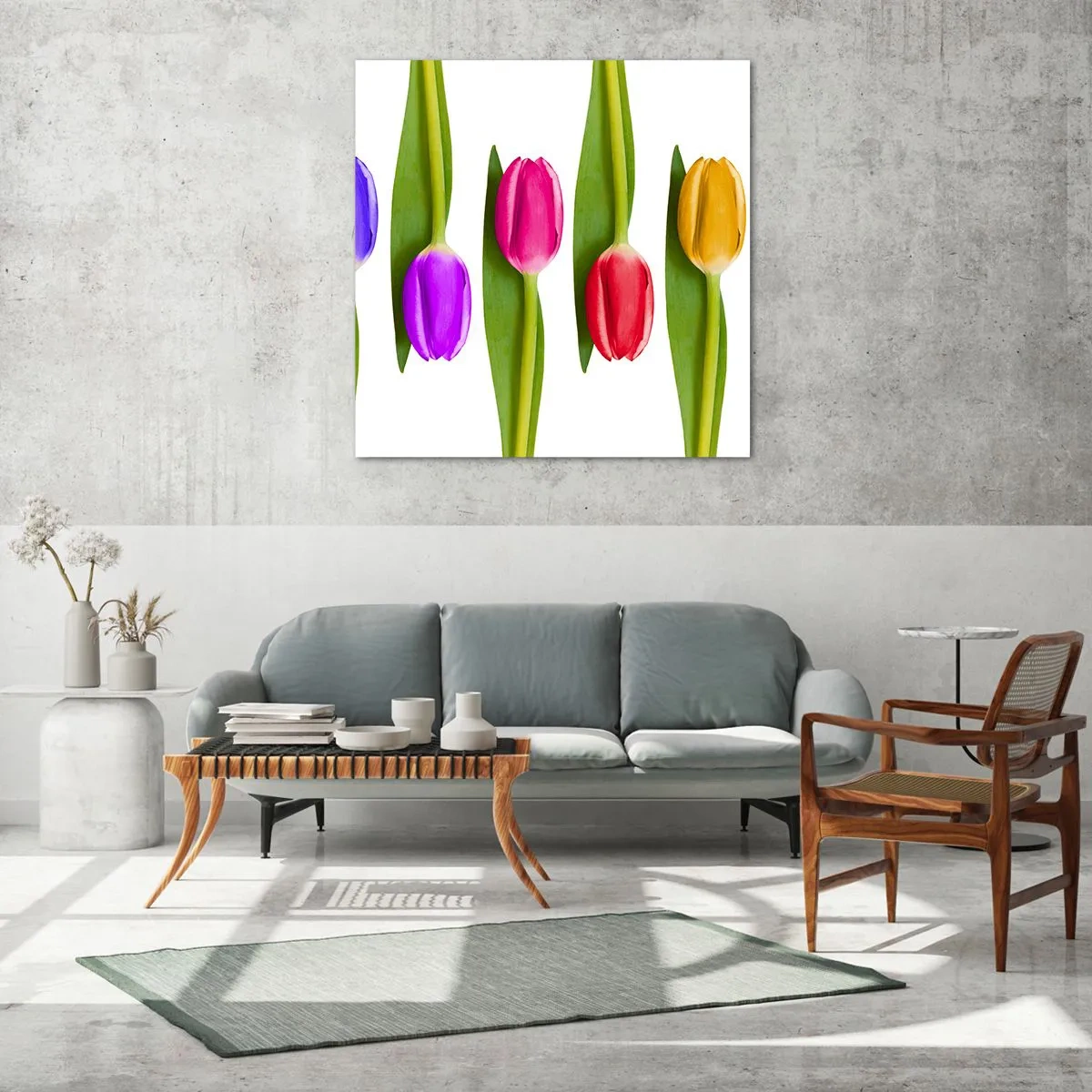 Glass picture - Rainbow Composition - 70x70 cm
