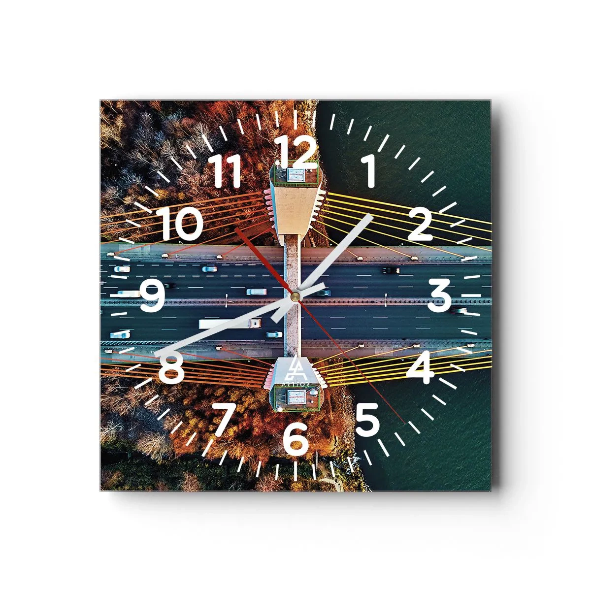 Wall clock - Clock on glass - Behind Seas and Oceans - 40x40 cm